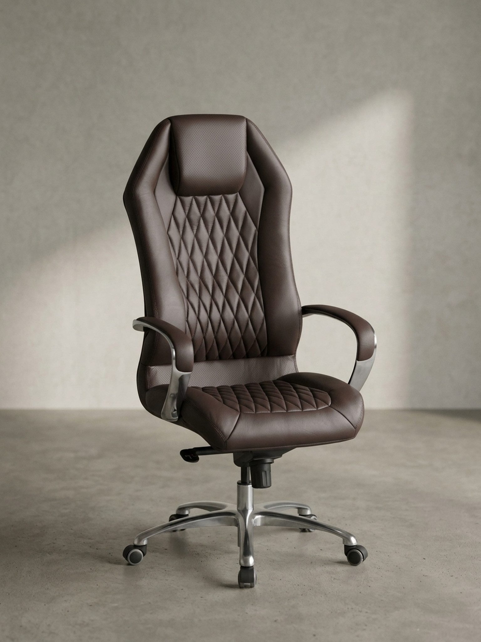 KADIMA DESIGN Chefsessel Premium-Bürostuhl MILANO aus Echtleder: Ergonomisch & stützend (Armlehnen, Wippmechanik, Multiblock-Mechanik)