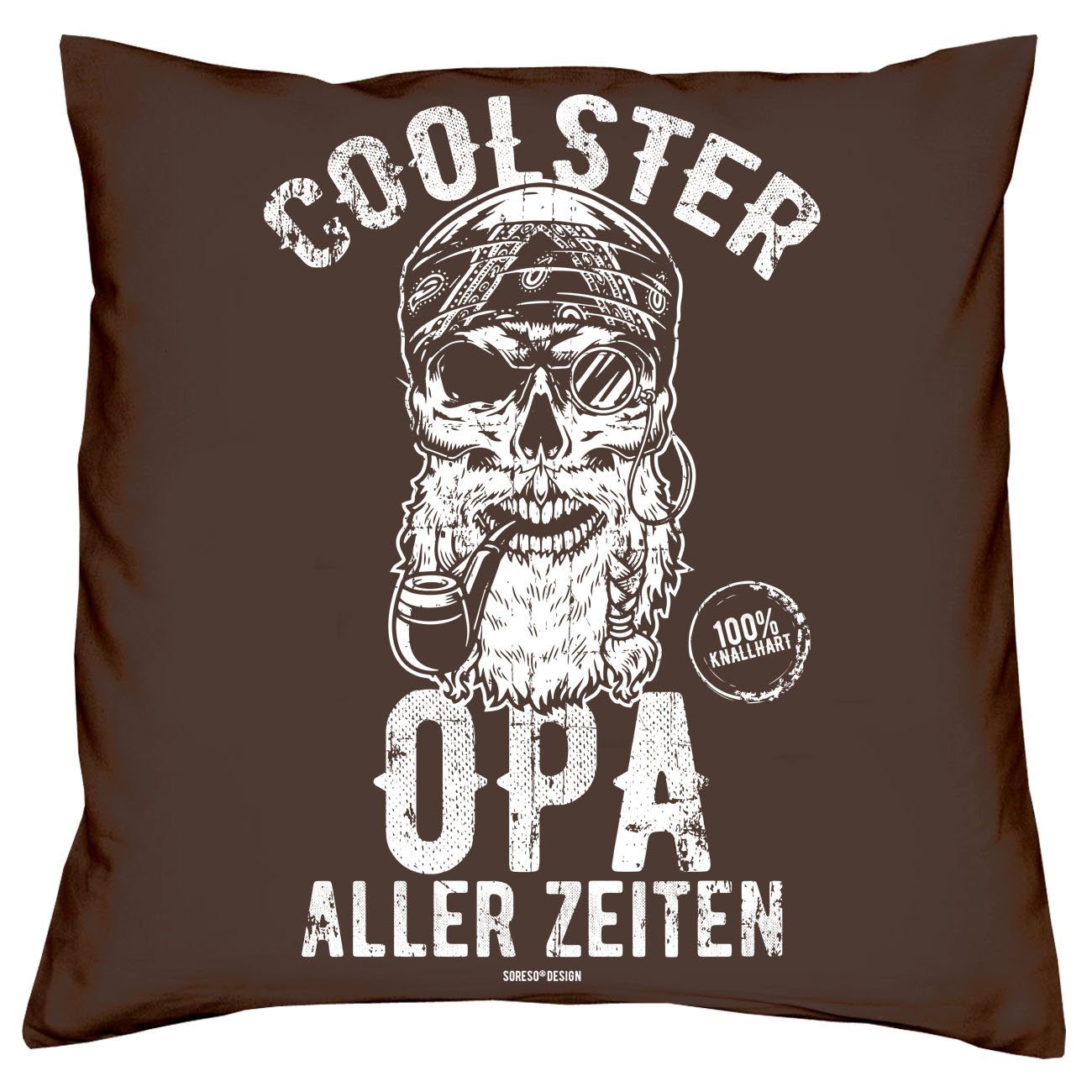 Coolster Omatag Opa Geschenke aller Hochzeitstag Dekokissen braun Coolste Soreso® Opatag Urkunden, Zeiten Oma Weihnachten Zeiten aller mit Kissen-Set