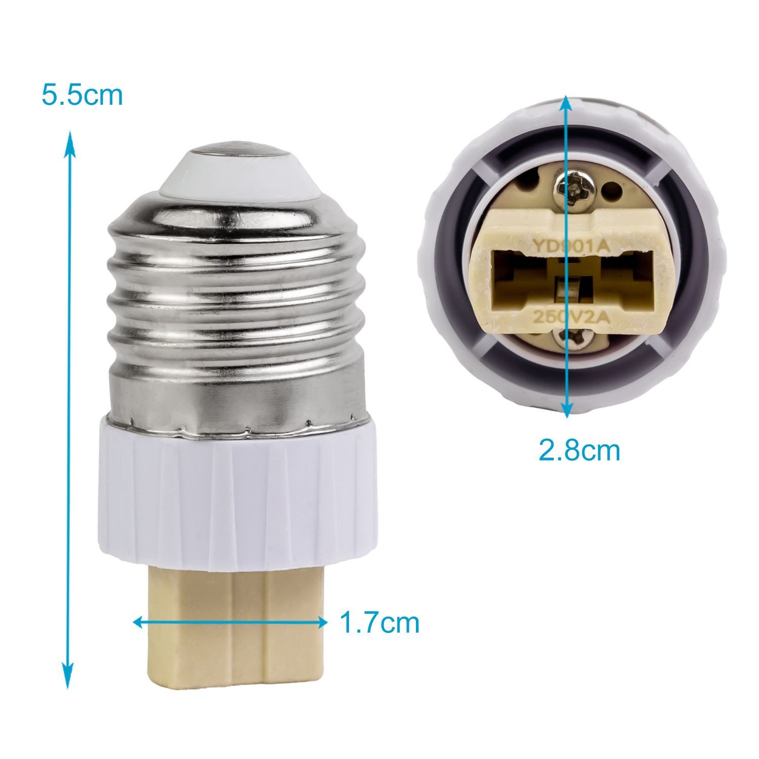 Intirilife Lampenfassung, (4-St), 4x E14 auf GU10 Lampensockel Adapter in WEISS