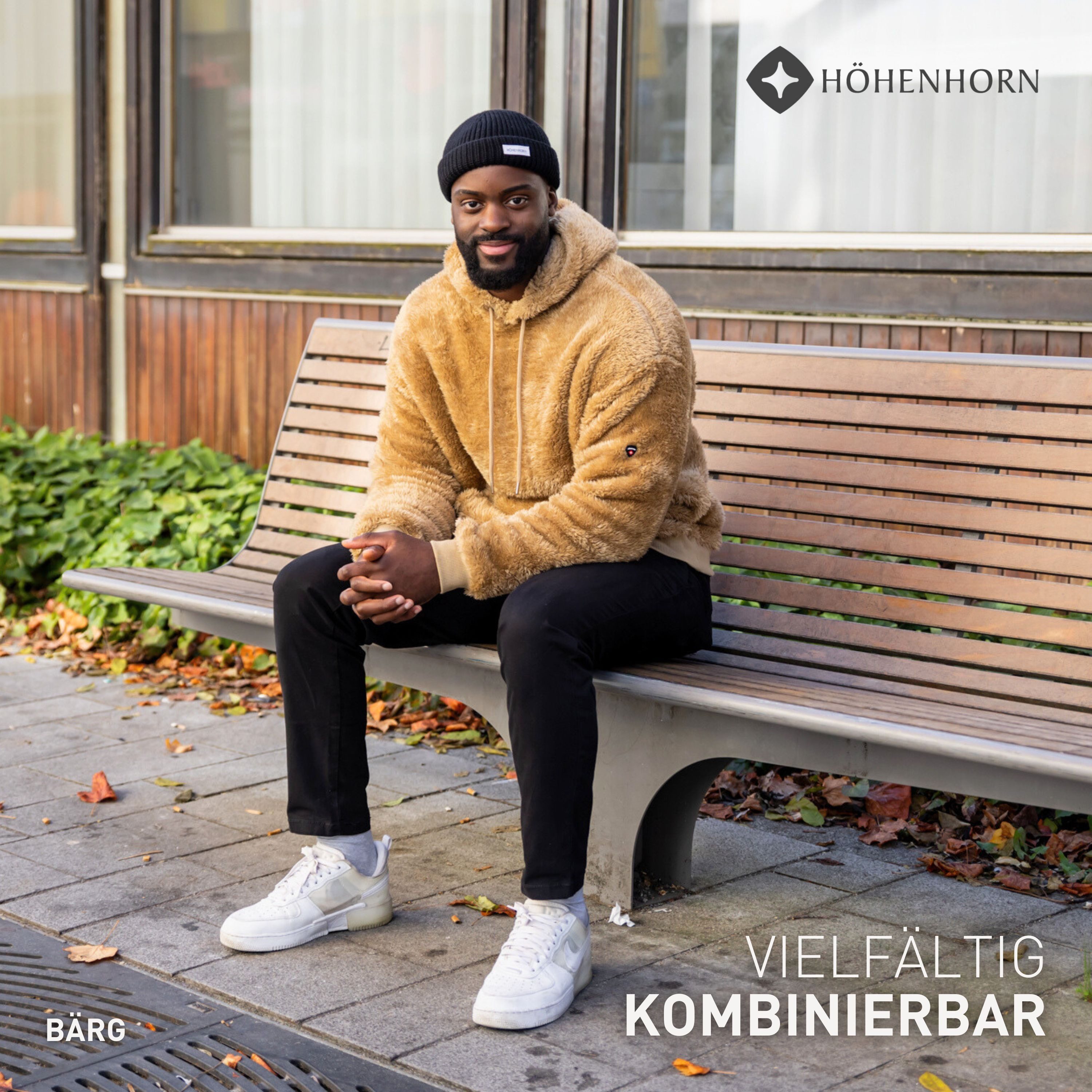Höhenhorn Hoodie Bärg Teddyfleece Herren Kapuzen Pullover für Männer Hoody Sweatshirt – Bild 5 von 5