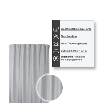 Gardine Vorhang Kräuselband 140x245 cm blickdicht Struktur Leinenoptik uni, Haus und Deko, Kräuselband (1 St), blickdicht, Polyester