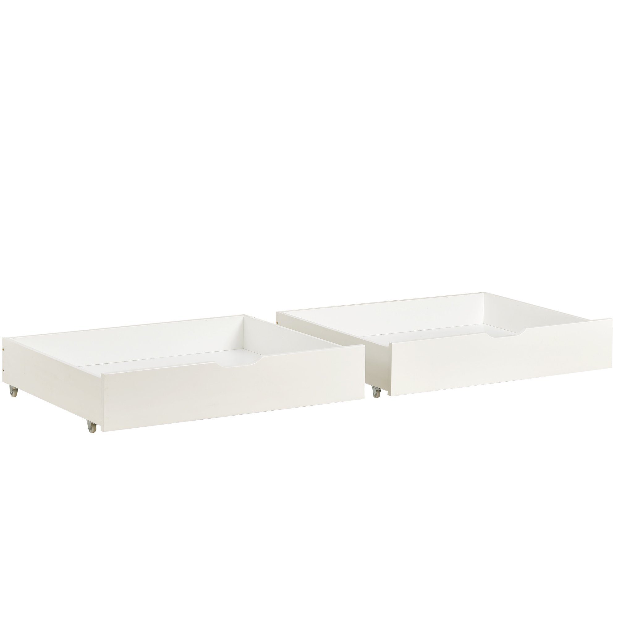 BlingBin Bettschubkasten Bettkasten Aufbewahrung mit Rollen Bett Schublade 2er Set 93x67x17cm (2er Set, 2 St., 2 Stück), MDF + Bodenrollen