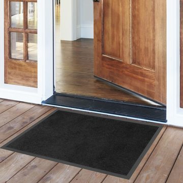 Fußmatte Fußmatte Schwarz PVC 80 cm Indoor & Outdoor Schmutzfangmatte Matte, Sanixa, rechteckig, Höhe: 5 mm, rutschfeste Unterseite