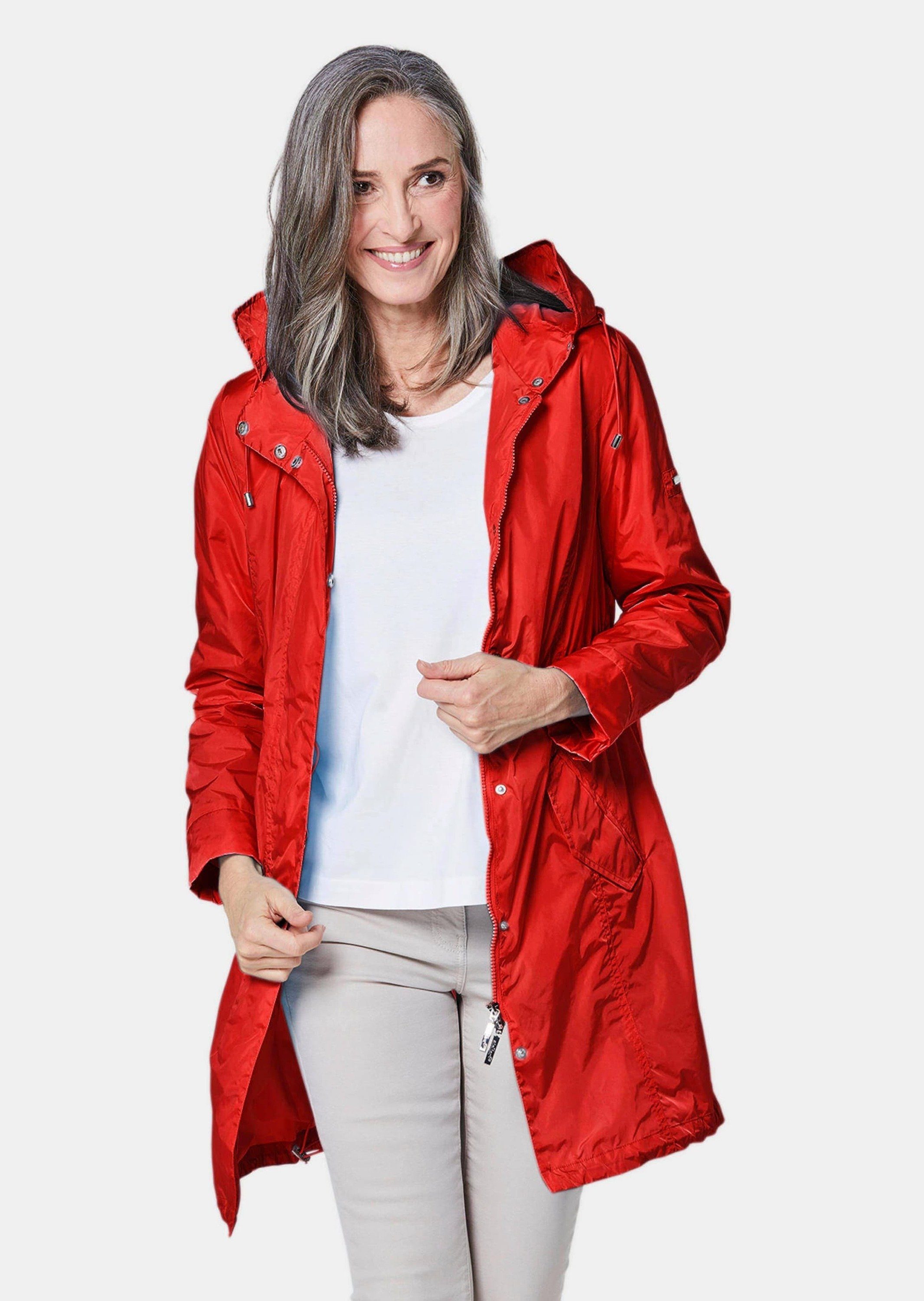 leichter GOLDNER Regen rot Material aus Outdoorjacke Trendiger funktionalem Parka