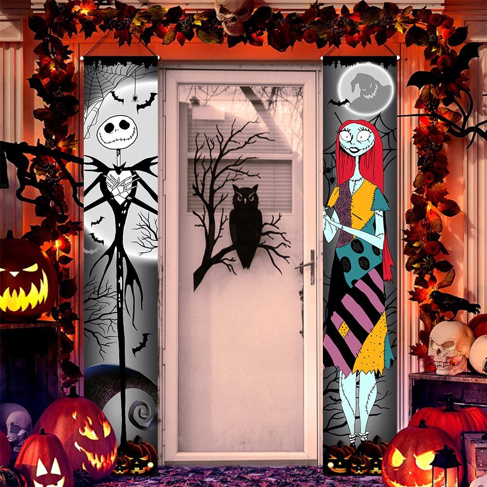 Tür Fahne,Party gruselig Halloween hängend Dekoobjekt DÖRÖY hängende Dekoration Skelett