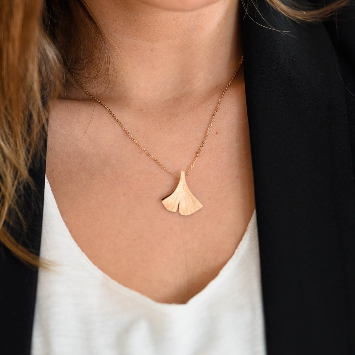 Materia Kettenanhänger Gingko / Gingkoblatt Blatt Rosegold KA-12, 925 Sterl günstig online kaufen