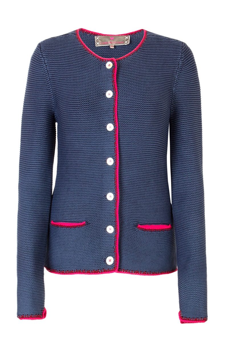 Lieblingsstück Trachtenstrickjacke Strickjacke Damen - ZARA - bordeaux, dark denim