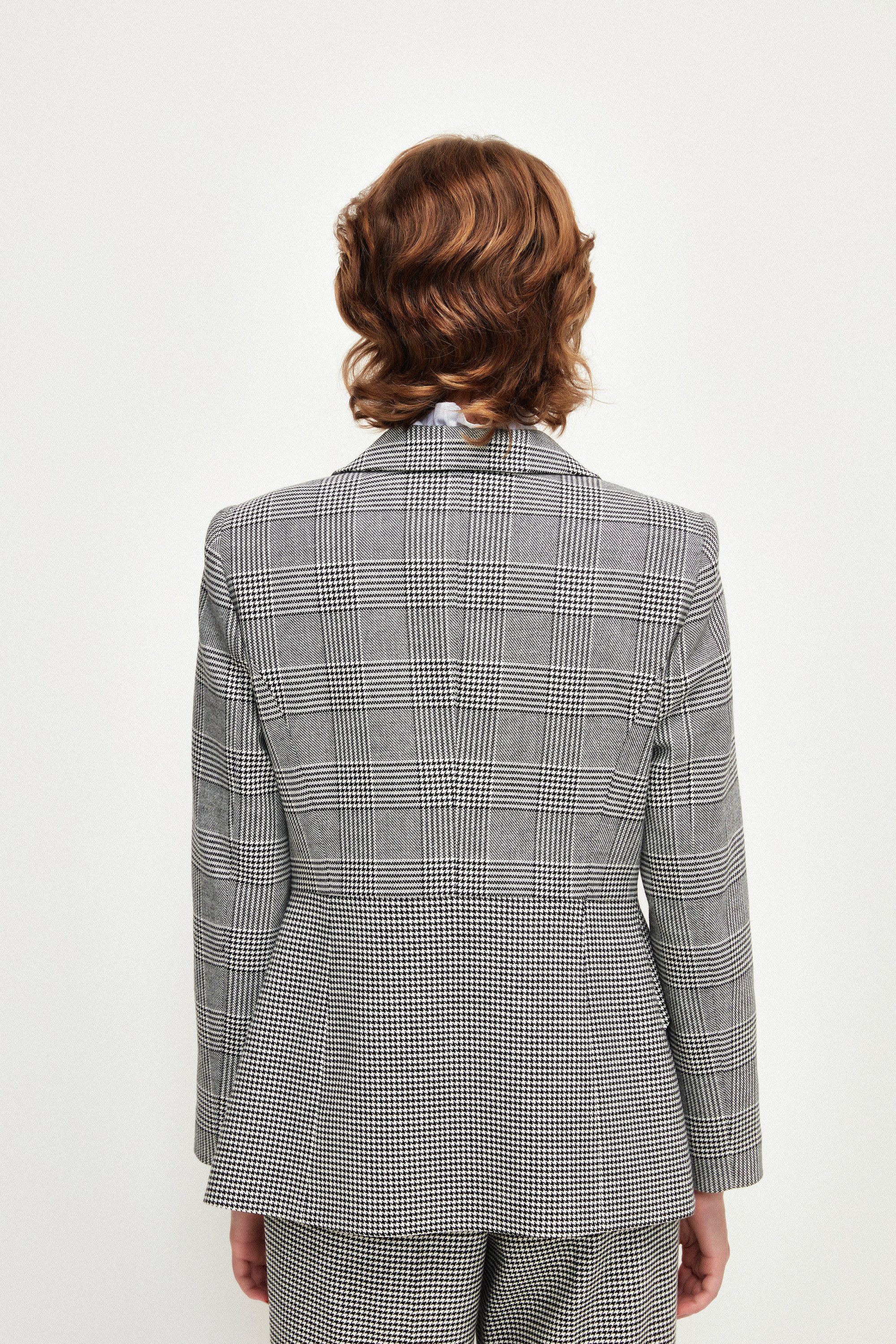 adL Jackenblazer Karierter taillierter Blazer