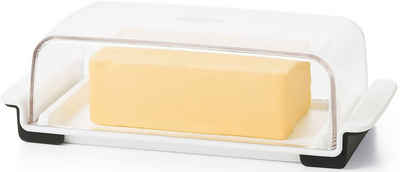 OXO Good Grips Butterdose, Glas, Kunststoff, (1-tlg), für 250 g Butter, mit Antirutschgriff