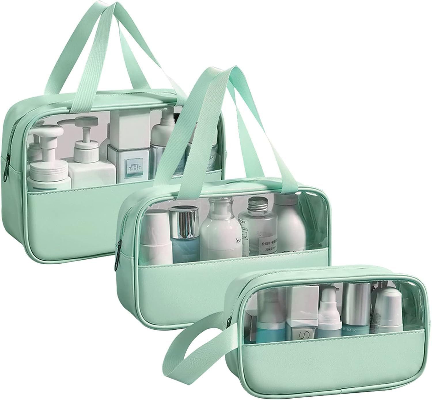 Coonoor Kosmetiktasche 3 Stück Wasserdicht PVC Kulturbeutel für Damen,Leich günstig online kaufen