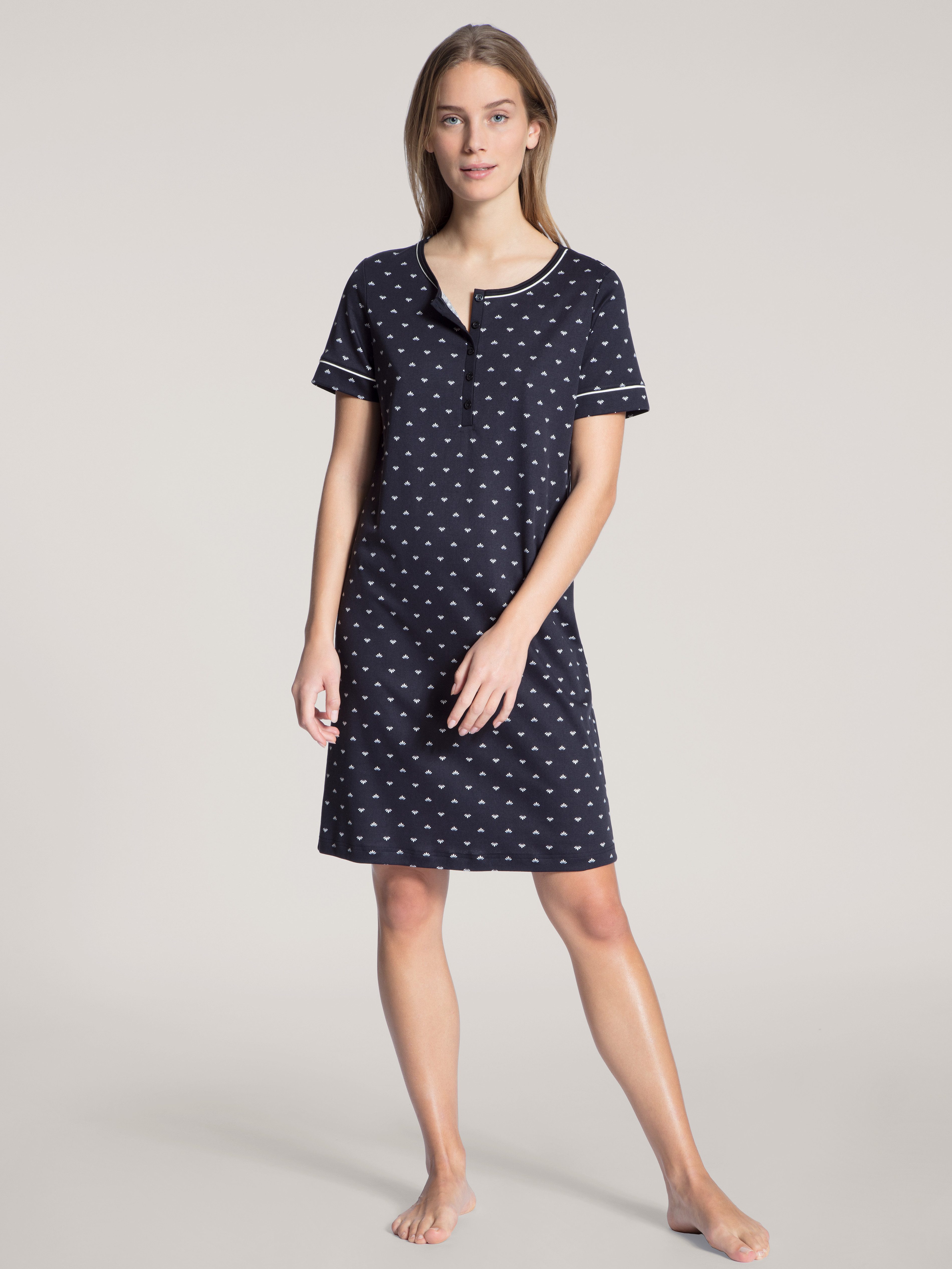 CALIDA Bigshirt Sleepshirt mit Knopfleiste (1-tlg)