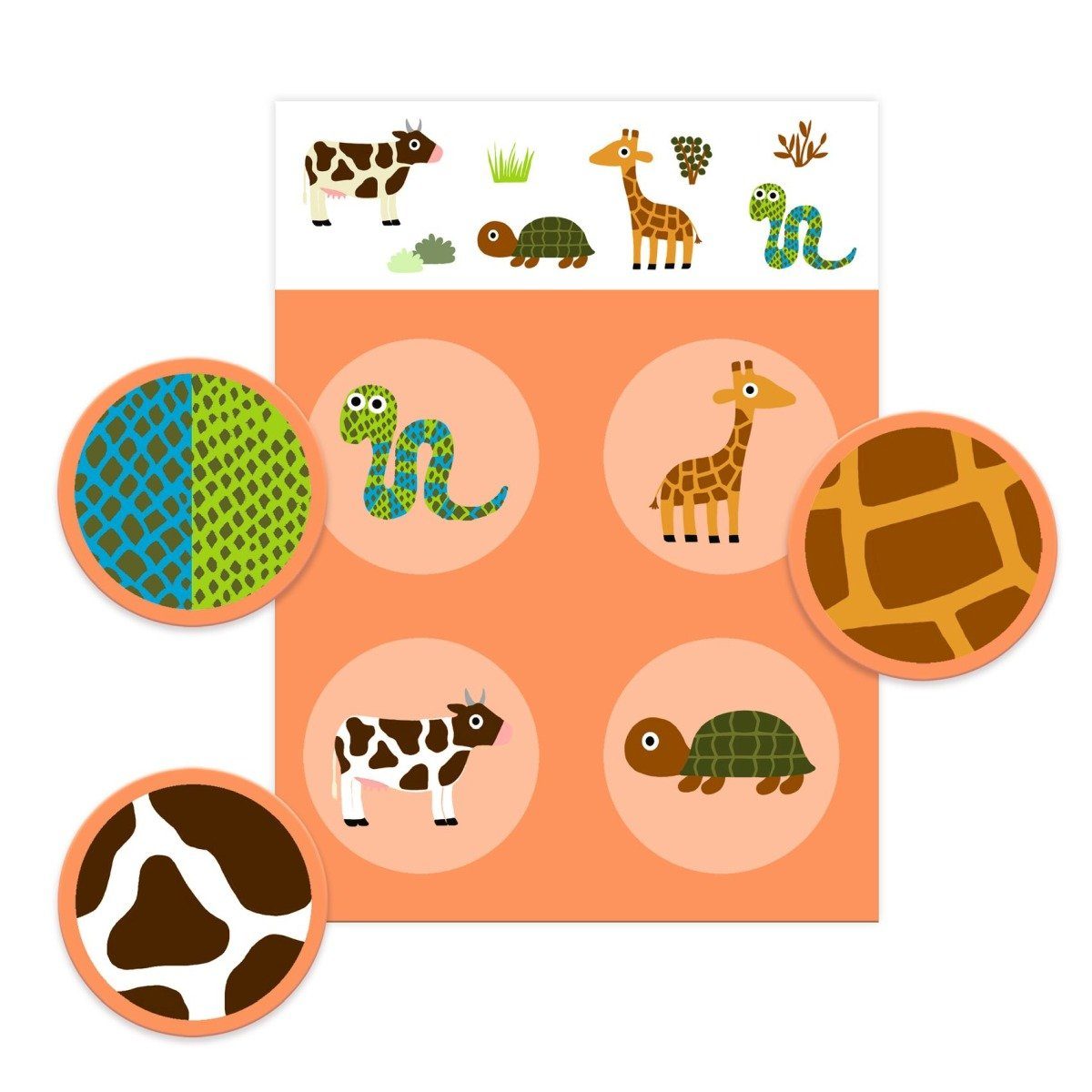 DJECO Spiel Lernspiele Lottospiel Bingo 16Teile 4 Spielbretter