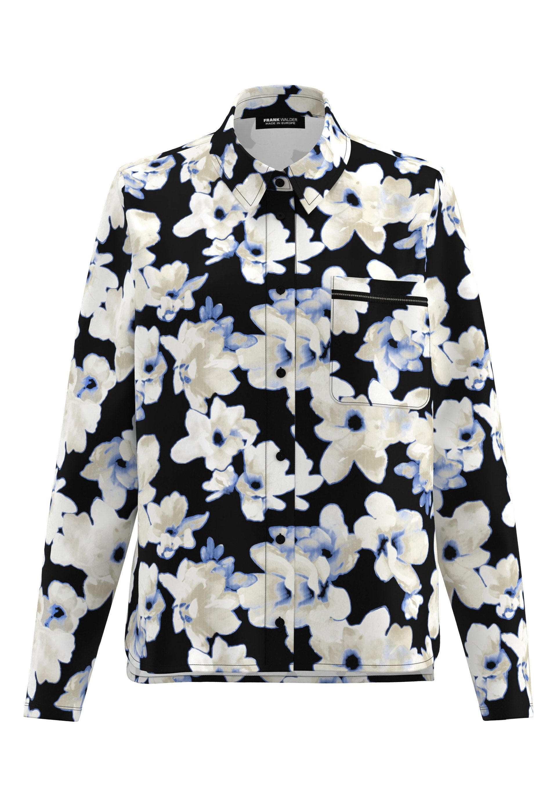 FRANK WALDER Klassische Bluse mit floralem Print