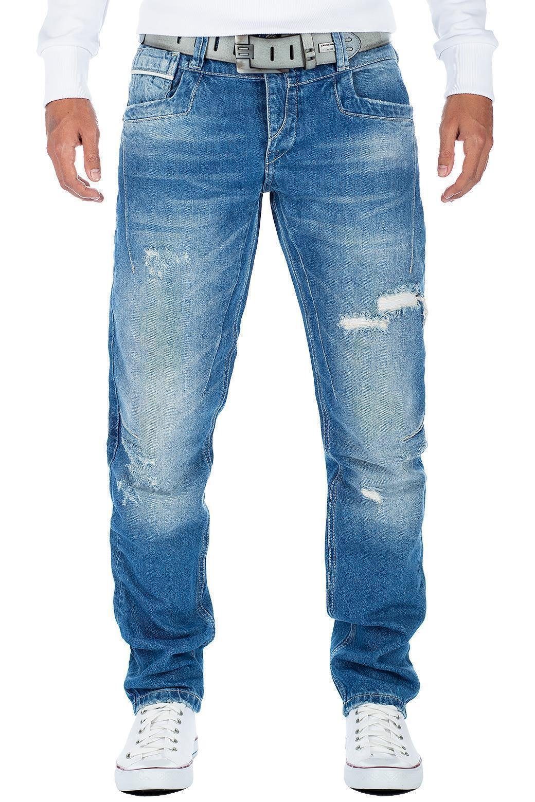 im Logo BA-CDB104 Bikerjeans Baxx mit Cipo & Look Hose Herren Destroyed