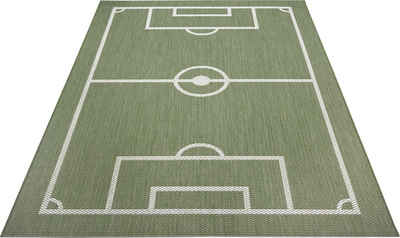 Kinderteppich Fußballfeld, Lüttenhütt, rechteckig, Höhe: 3 mm, Fußball, Spielunterlage, Flachgewebe, strapazierfähig, pflegeleicht