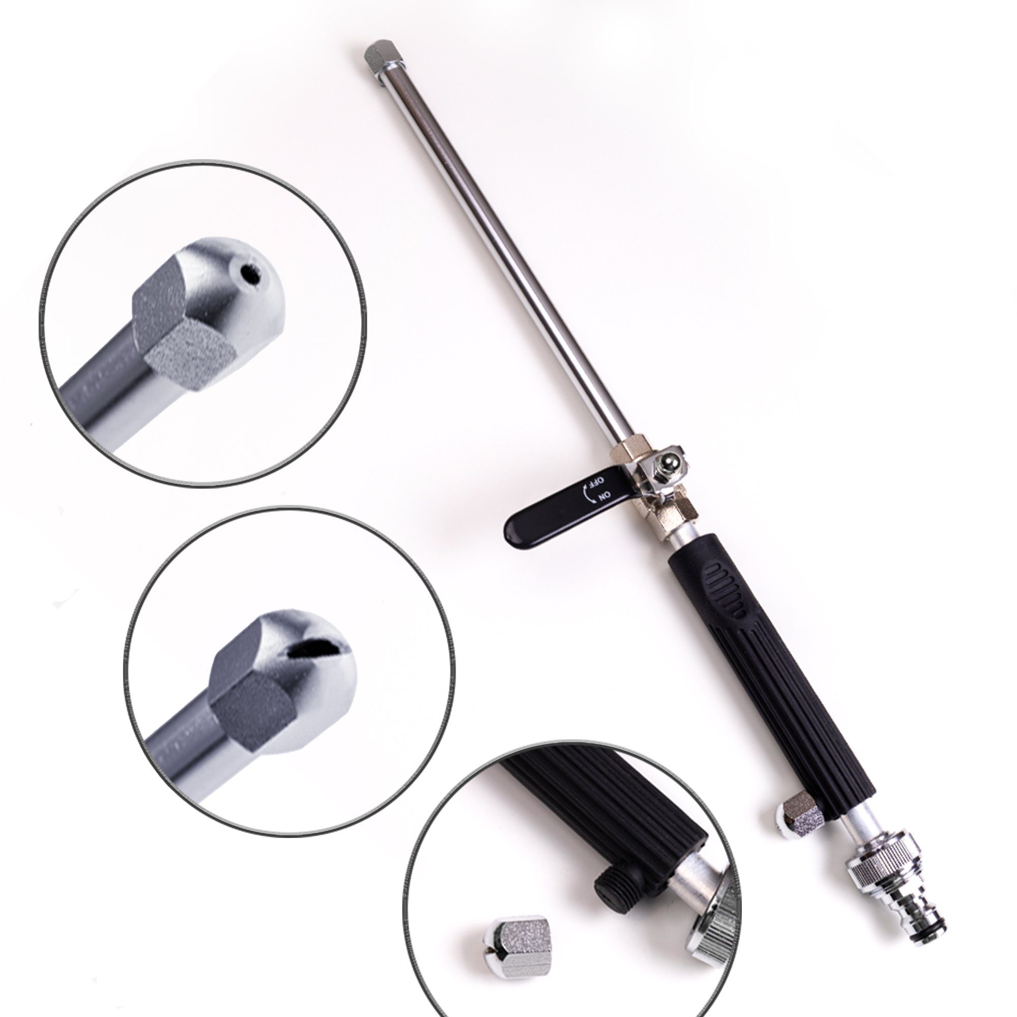 SpiceFlow Multifunktionsbrause HydroJet, Hohlstrahlrohr, 1/2 Zoll, Gardena kompatibel, 1/2 Zoll Gardena Anschluss Multifunktional und 2-fach verstellbar