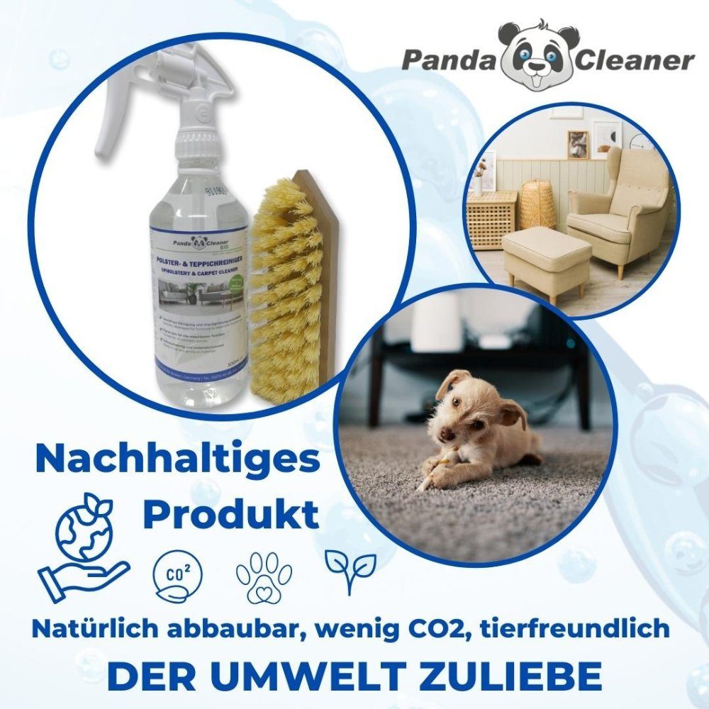 Polsterreiniger (Set, Bürste 500ml) Polster- Spray Sprühkopf 1 x + PandaCleaner [3-St. & Reiniger & Teppichreiniger