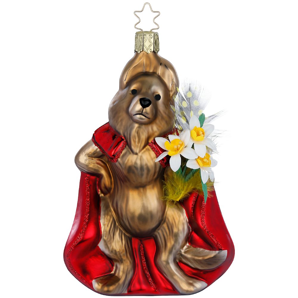 INGE-GLAS® Christbaumschmuck Böser Wolf, aus Rotkäppchen Märchenfiguren 13,5cm (1-tlg), mundgeblasen, handbemalt