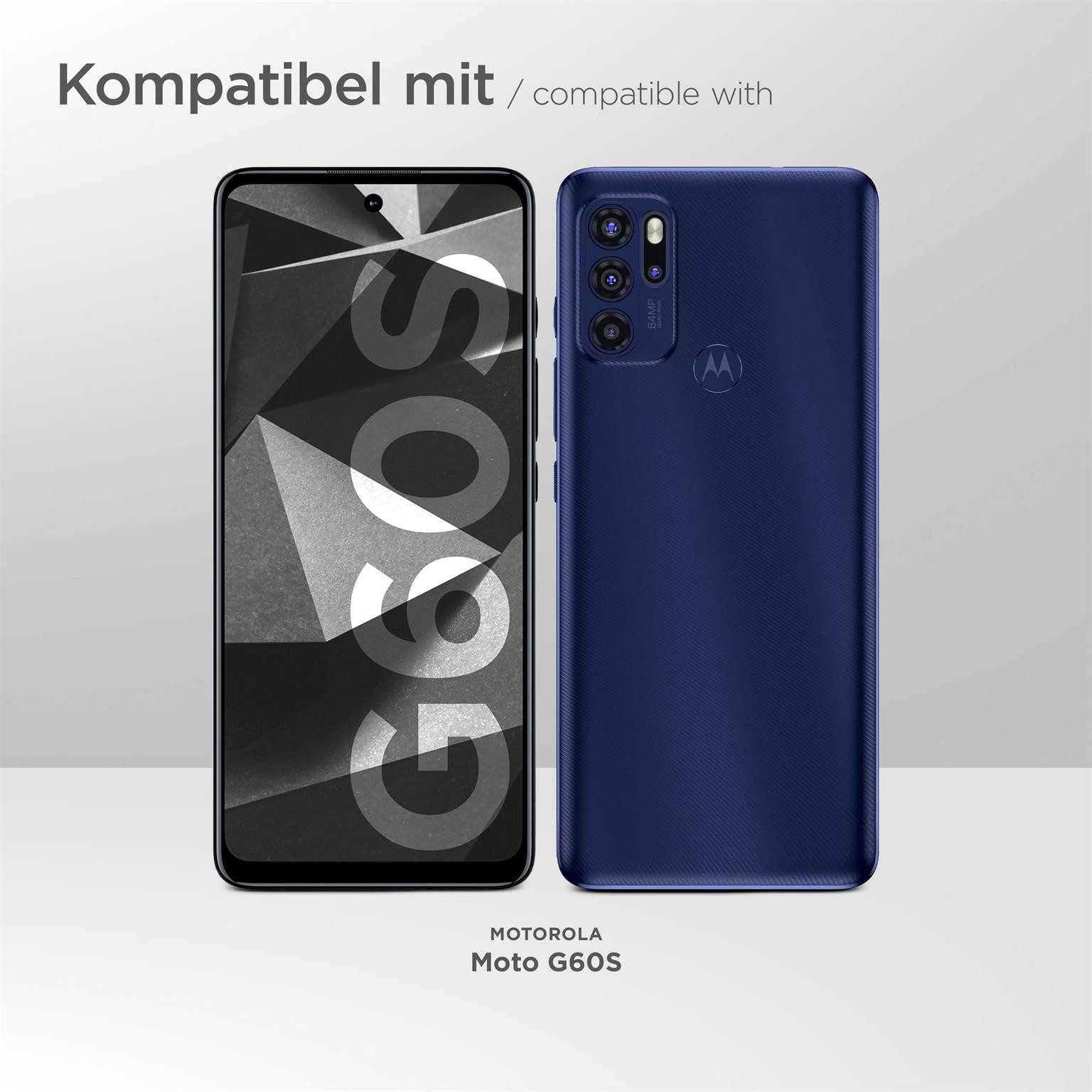 ONEFLOW Handyhülle für Motorola Moto G60s Premium Hülle Business Cover Rot 6,8 Zoll, 360 Grad Schutzhülle Flip Case Etui Klapphülle Dünn Leder Handy Tasche