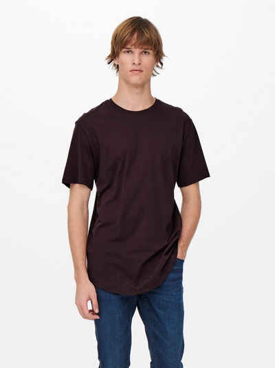 ONLY & SONS T-Shirt Langes Rundhals T-Shirt Kurzarm Shirt ONSMATT Stretch Basic (1-tlg) 3971 in Weinrot