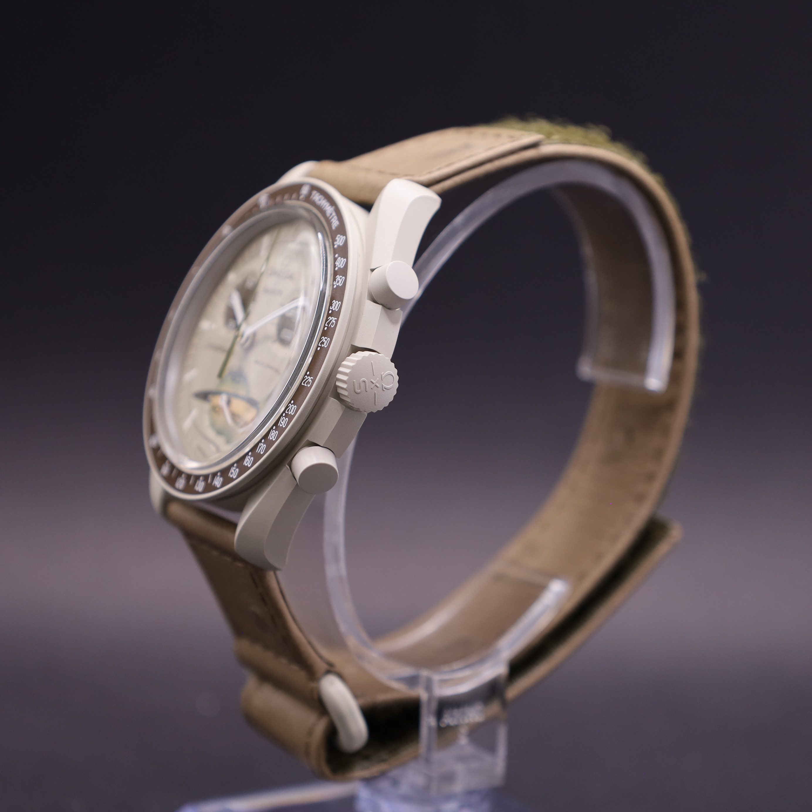 Swatch Chronograph OMEGA x Swatch MoonSwatch Mission to Saturn Straußenleder SO33T100C, (1-tlg)