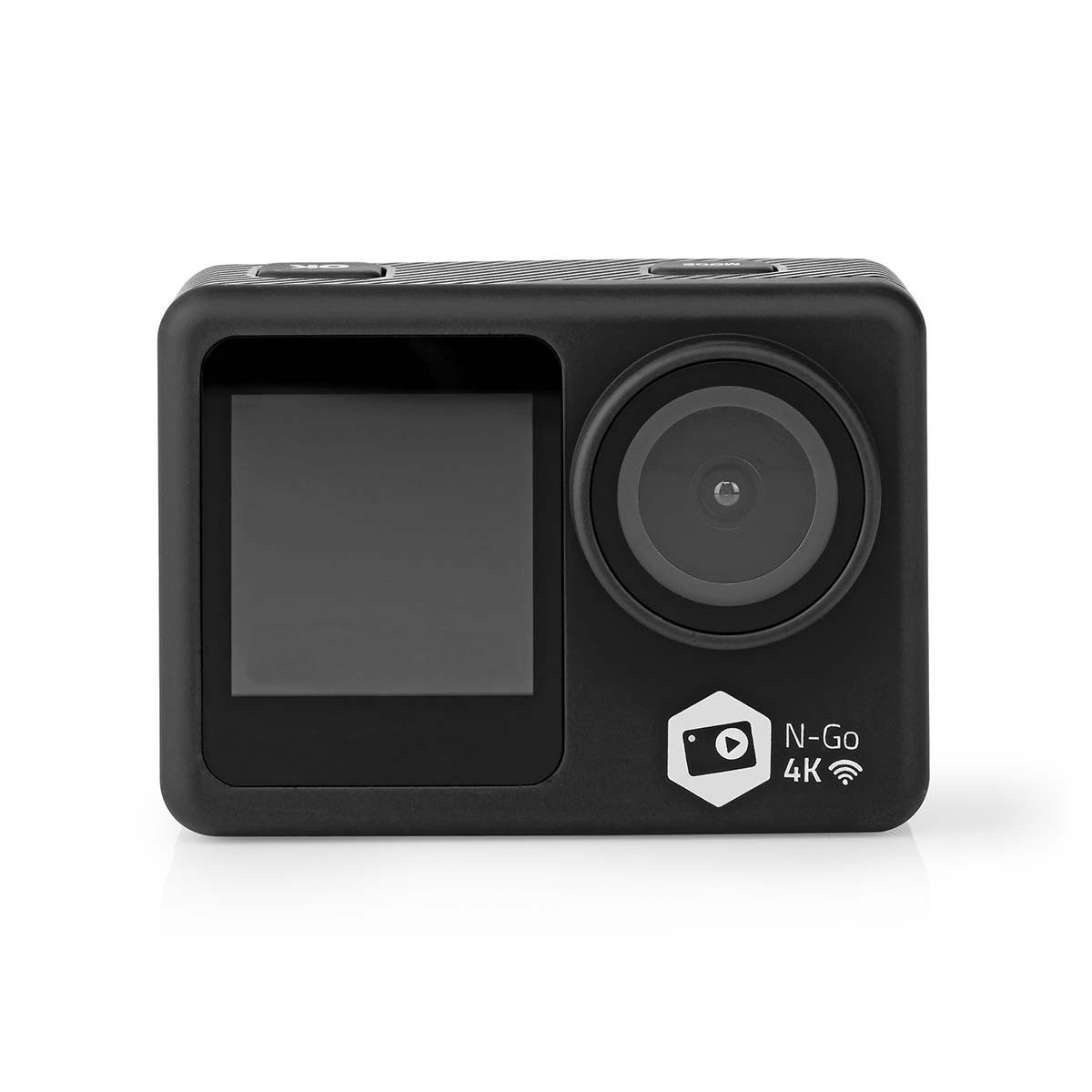 Nedis ACAM51BK Action Cam (Vlogger und Sport, 4K@30fps und Dual Screen, bis 30 m wasserdicht, Ne)