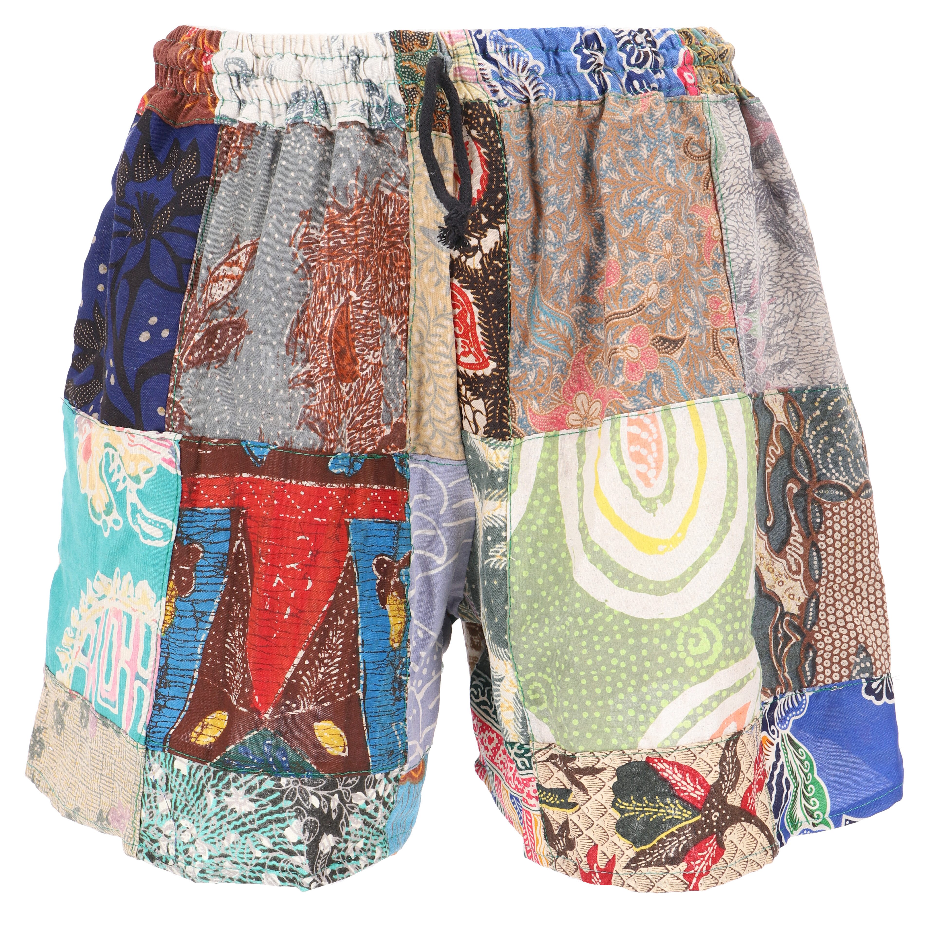 Guru-Shop Hose & Shorts Ethno Patchwork Yogashorts, upcycling.. alternative Bekleidung, Hippie, Ethno Style