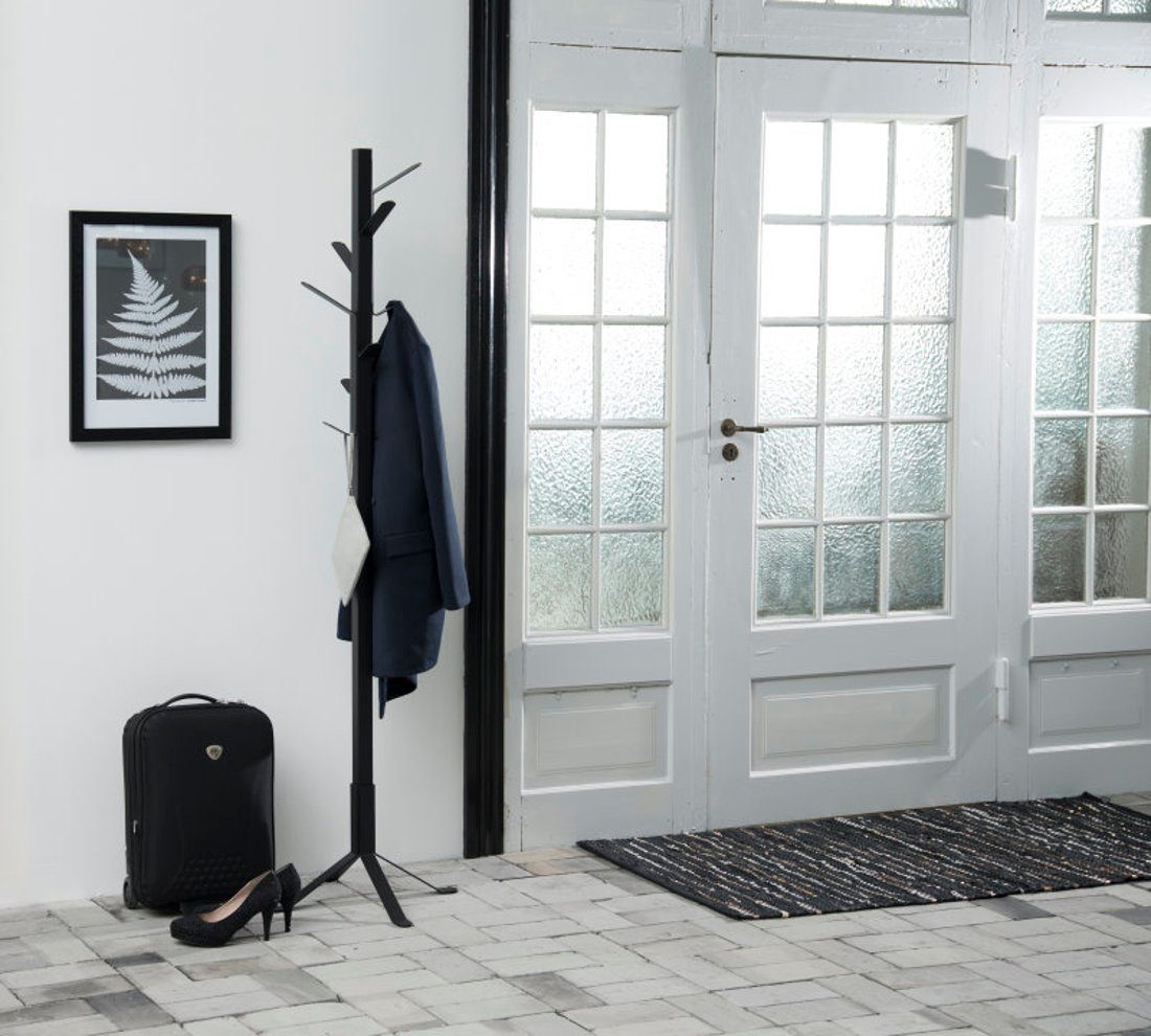 ebuy24 Garderobenhalter Vinston Garderobeständer in schwarz Metall lackier