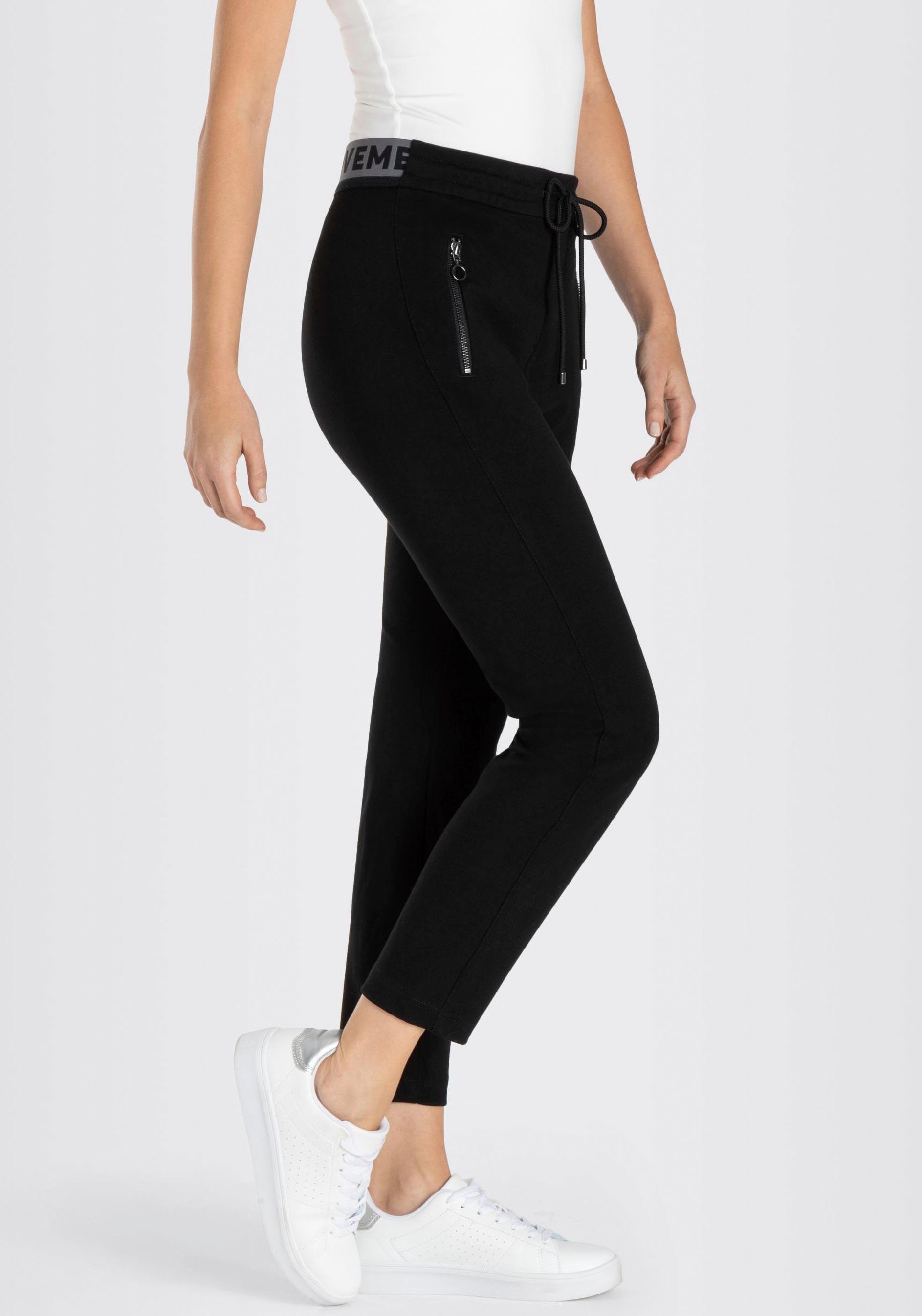 dezenten easy black Reißerschluss-Taschen Jerseyhose smart mit MAC