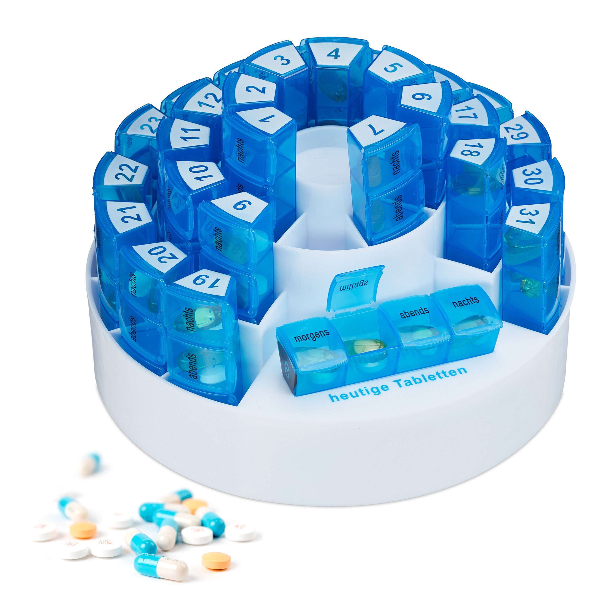 Pillendose Medikamentenbox 7 Tage Drehen Tablettenbox Pillenbox Tablettendose 