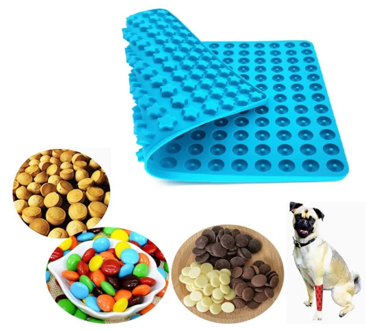 Bioscen Backmatte PetDelight Stars & Donuts: Silikon Backmatte für köstliche Hundekekse, (Backmatte)