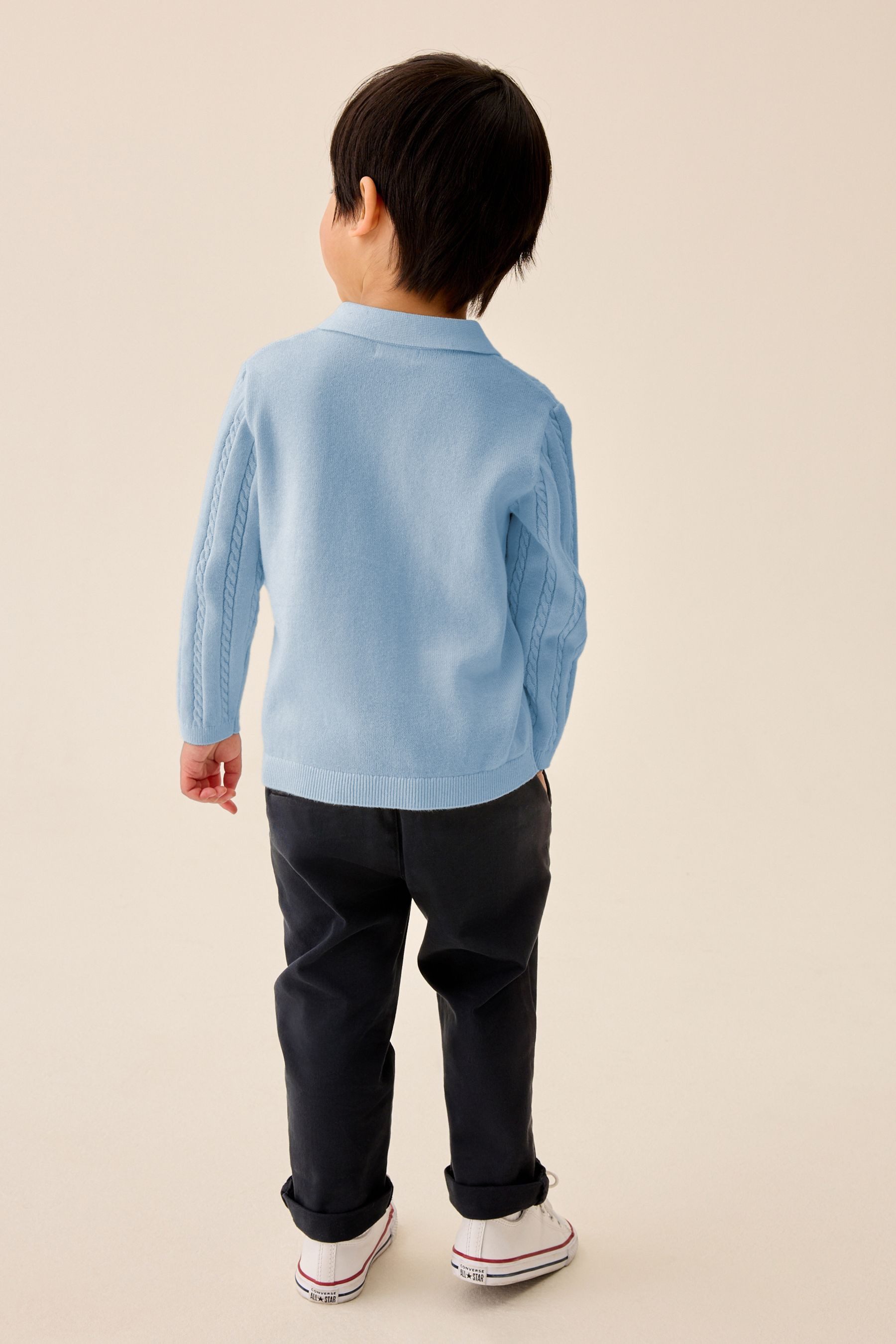 Next Poloshirt Polohemd im Zopfstrick (1-tlg) – Bild 4 von 4