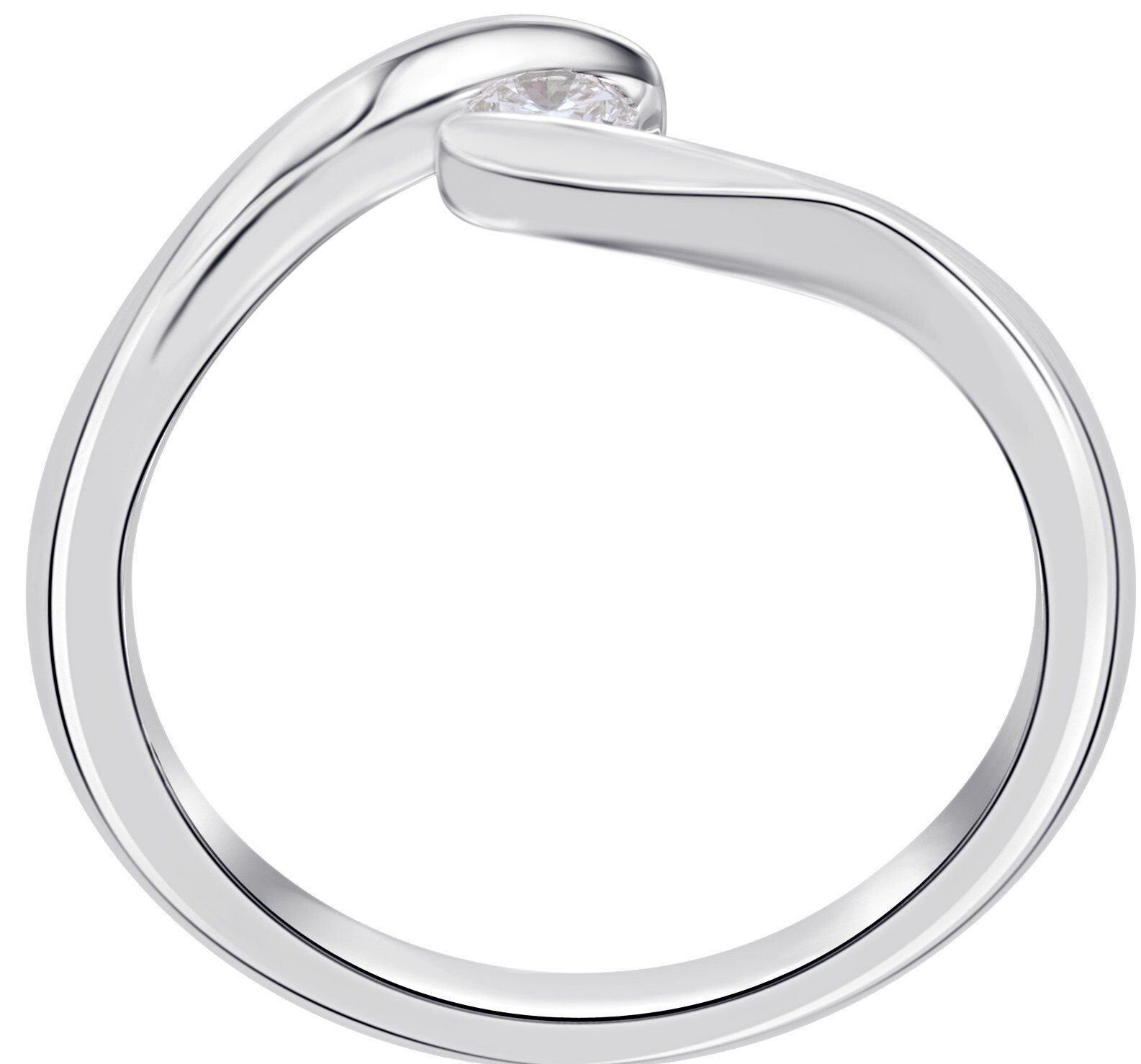 ELEMENT ct Spannfassung Ring Gold ONE 0,15 Damen Weißgold, Spannfassung Schmuck Diamantring aus Diamant 750 Brillant