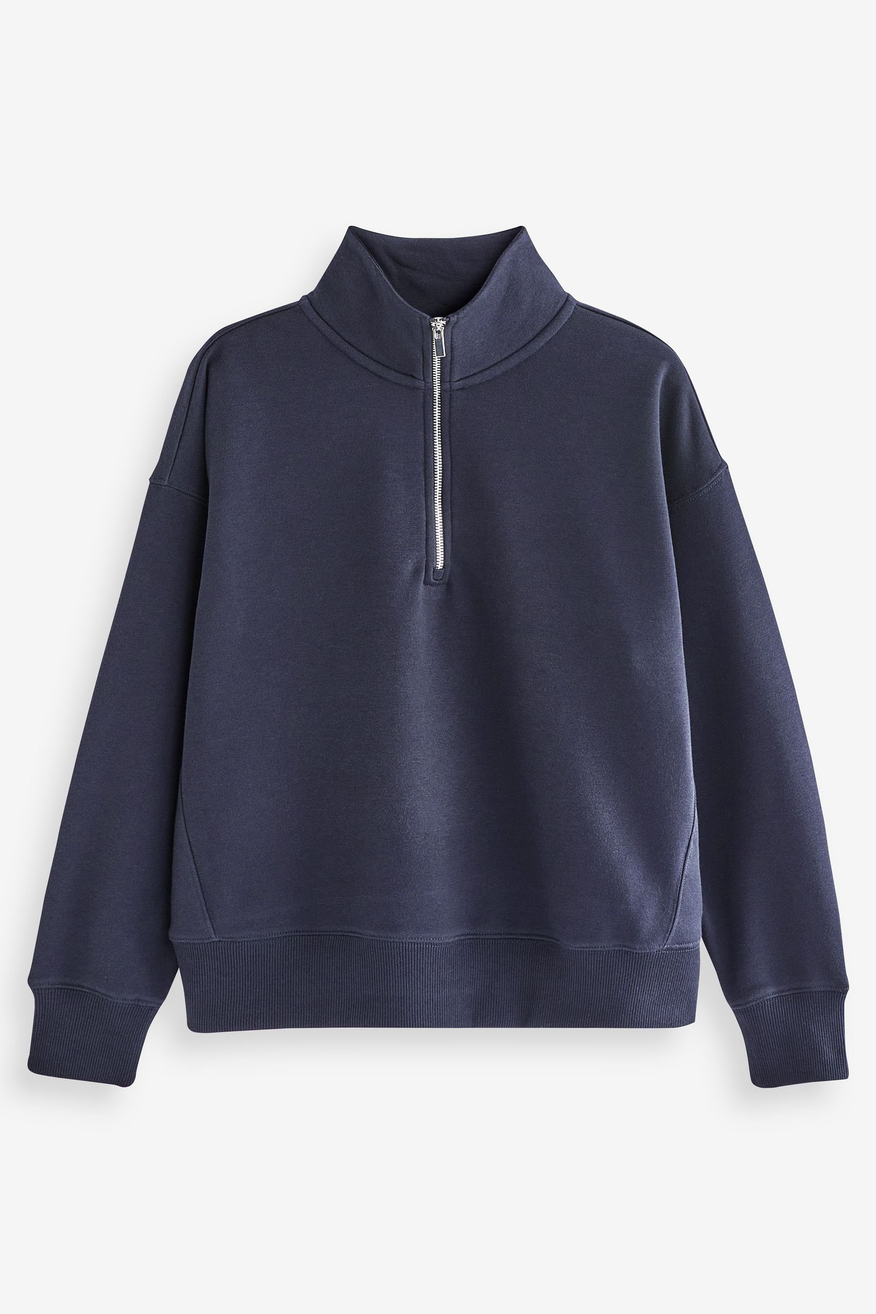 Next Sweatshirt Essential Sweatshirt mit halblangem Reißverschluss (1-tlg) Navy Blue