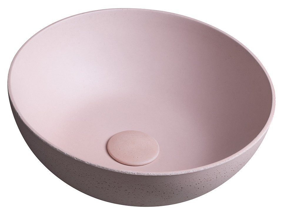 Sapho Waschtisch FORMIGO Betonwaschbecken zum Aufsetzen, Durchmesser 39cm, Rosa matt, Sapho-FG321