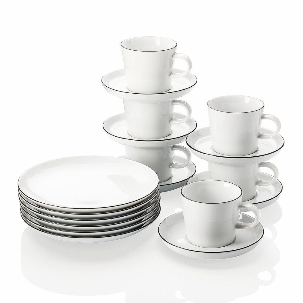 ARZBERG Kaffeeservice Cucina Colori 18-tlg. Porzellan Black (18-tlg)