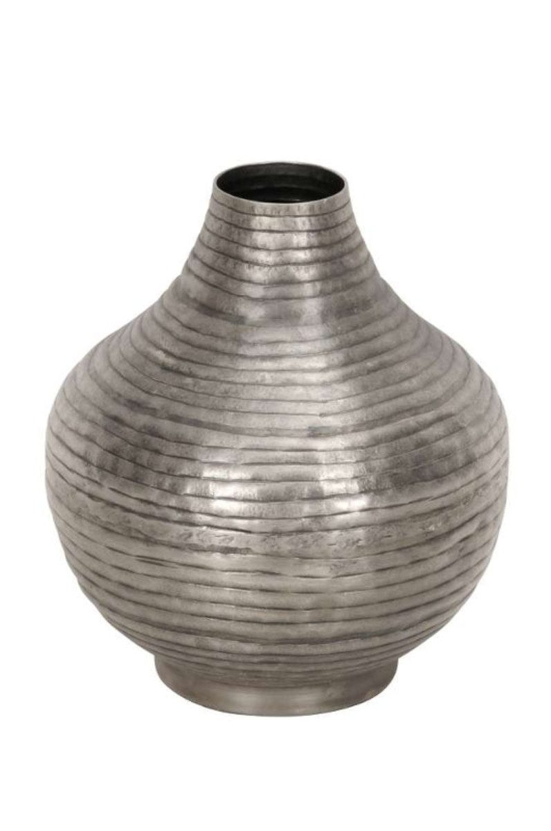 finehomegarden Dekovase Vase Metall antik silber bauchig Ø24cm H27,5cm Metallvase Raumdeko (1 St., 1 Vase), Blumenvase Tischvase Blumen