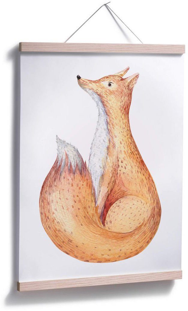 Wandbild, Wall-Art Poster Tiere Poster, Wandposter Waldtiere Bild, (1 St), Fuchs,