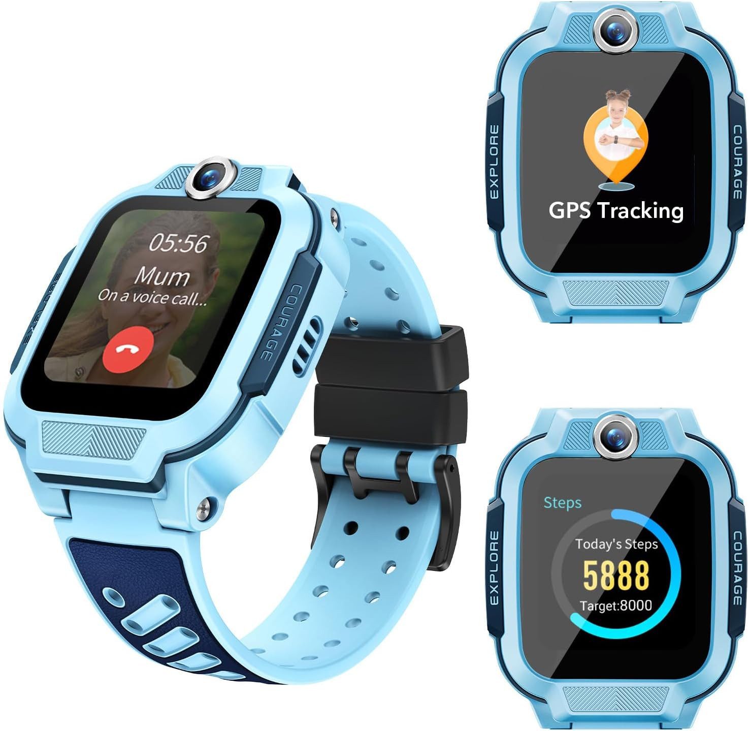 imoo Z3 Bleu Smartwatch (2,5 cm, sim-karte), Kinder Smartwatch mit Sicherheitsfunktionen
