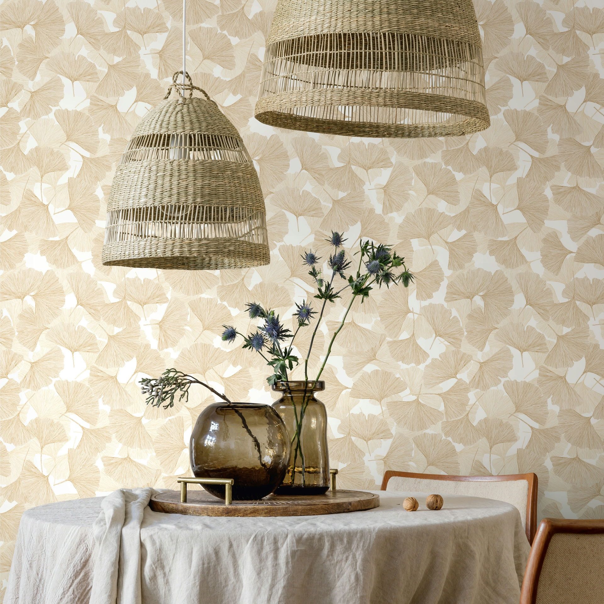 Marburg Vliestapete Tau Echo, floral, für Wohnzimmer Schlafzimmer Küche