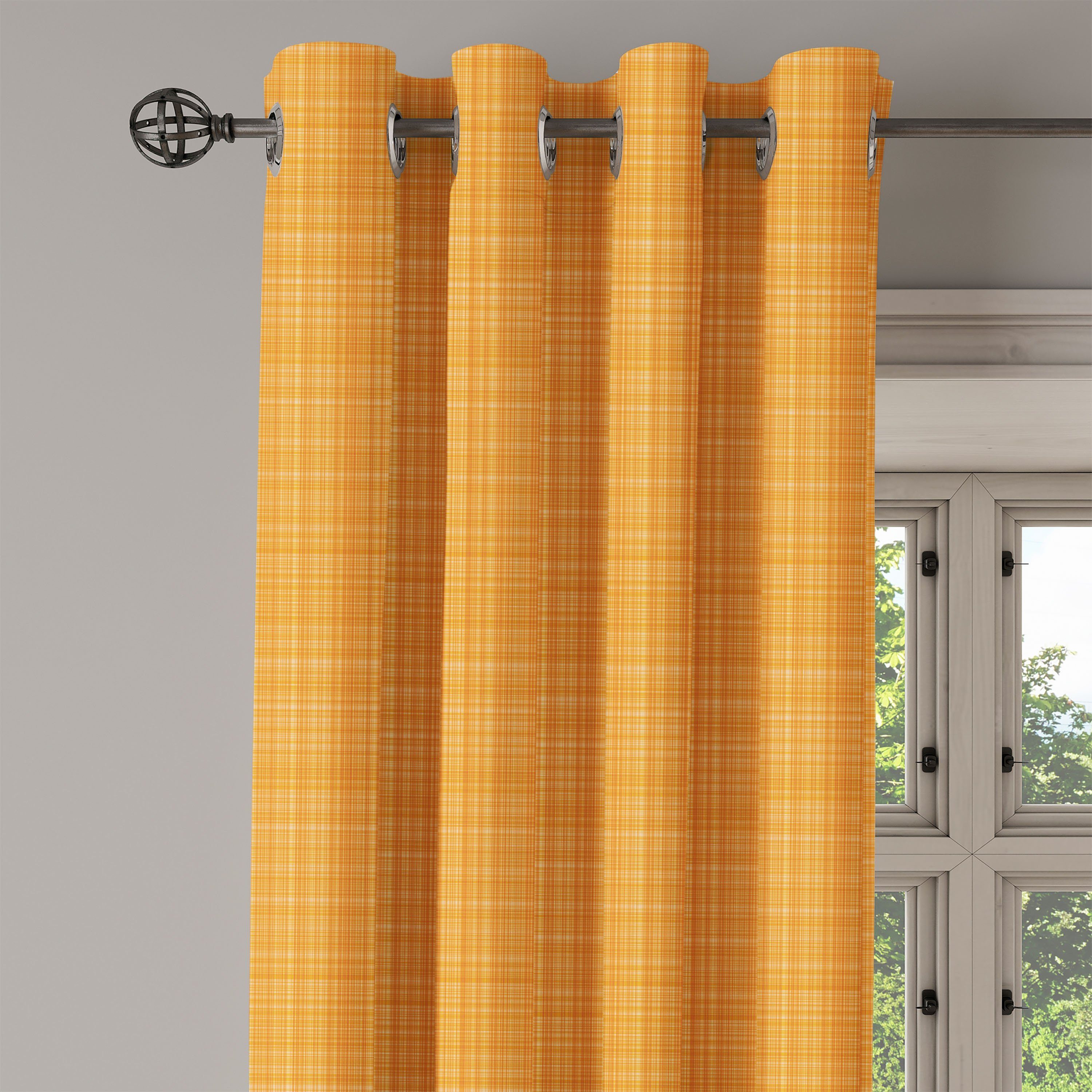 Gestreifte Texture Abakuhaus, Wohnzimmer, für Gardine Orange Dekorative Schlafzimmer 2-Panel-Fenstervorhänge Abstract