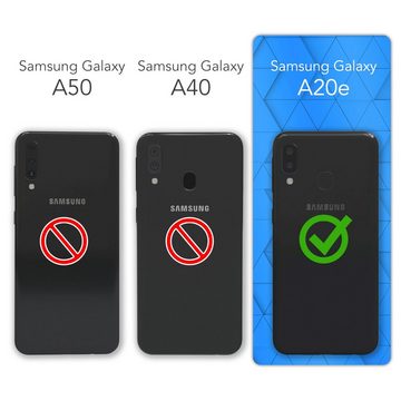 EAZY CASE Handyhülle Flipcase für Samsung Galaxy A20e 5,8 Zoll, Tasche Klapphülle Handytasche zum Aufklappen Etui Kunstleder Schwarz