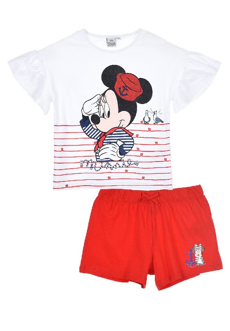 Disney Minnie Mouse T-Shirt Bekleidungs-Set Shorts & Shorty Maus Mini