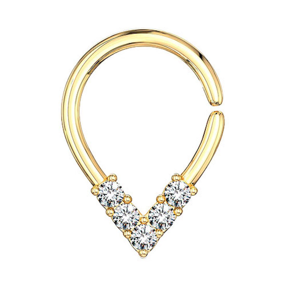 Nasenpiercing Septum Piercing Ring Continuous biegsamer Universal Oval Kristall