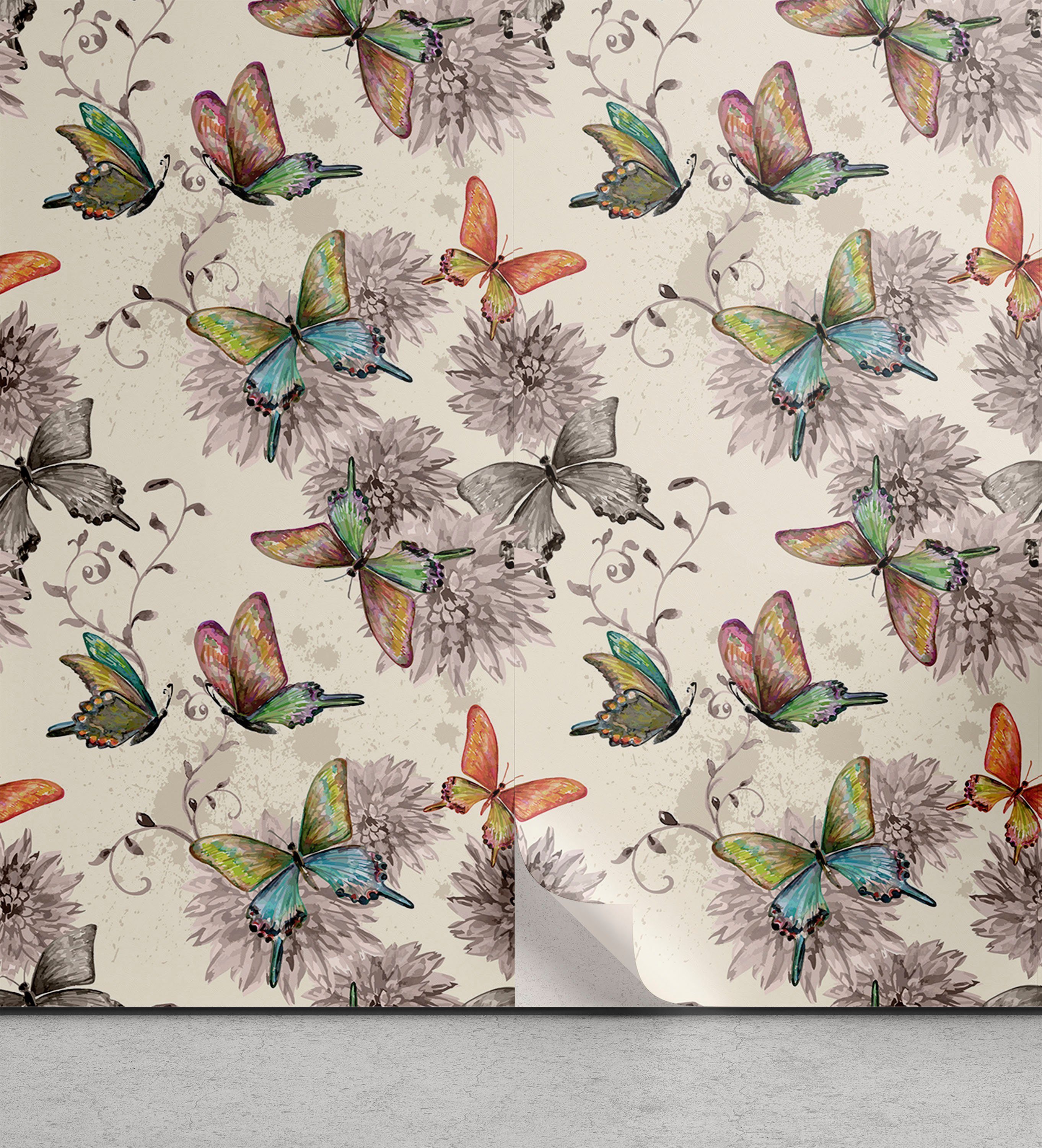 Abakuhaus Vinyltapete selbstklebendes Wohnzimmer Küchenakzent, Schmetterling Weiche farbige Tiere