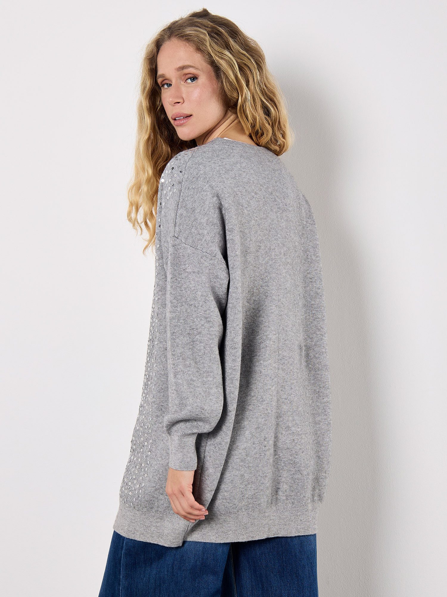 Apricot Cardigan Longcardigan mit Pailletten