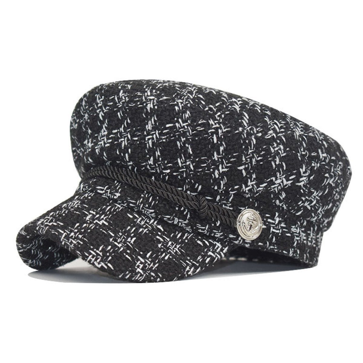 LENBEST Baskenmütze Schirmmütze Lässig Kappe Elegant Wintermütze für Frauen (56-58cm) black