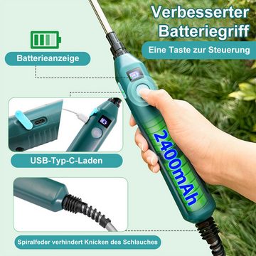 Novzep Sprühflasche elektrischer Sprühstab, mit 16 Fuß langem Schlauch und, Griff, Garten-Teleskop-Sprüh-Bewässerungsstab mit 3 Nebeldüsen