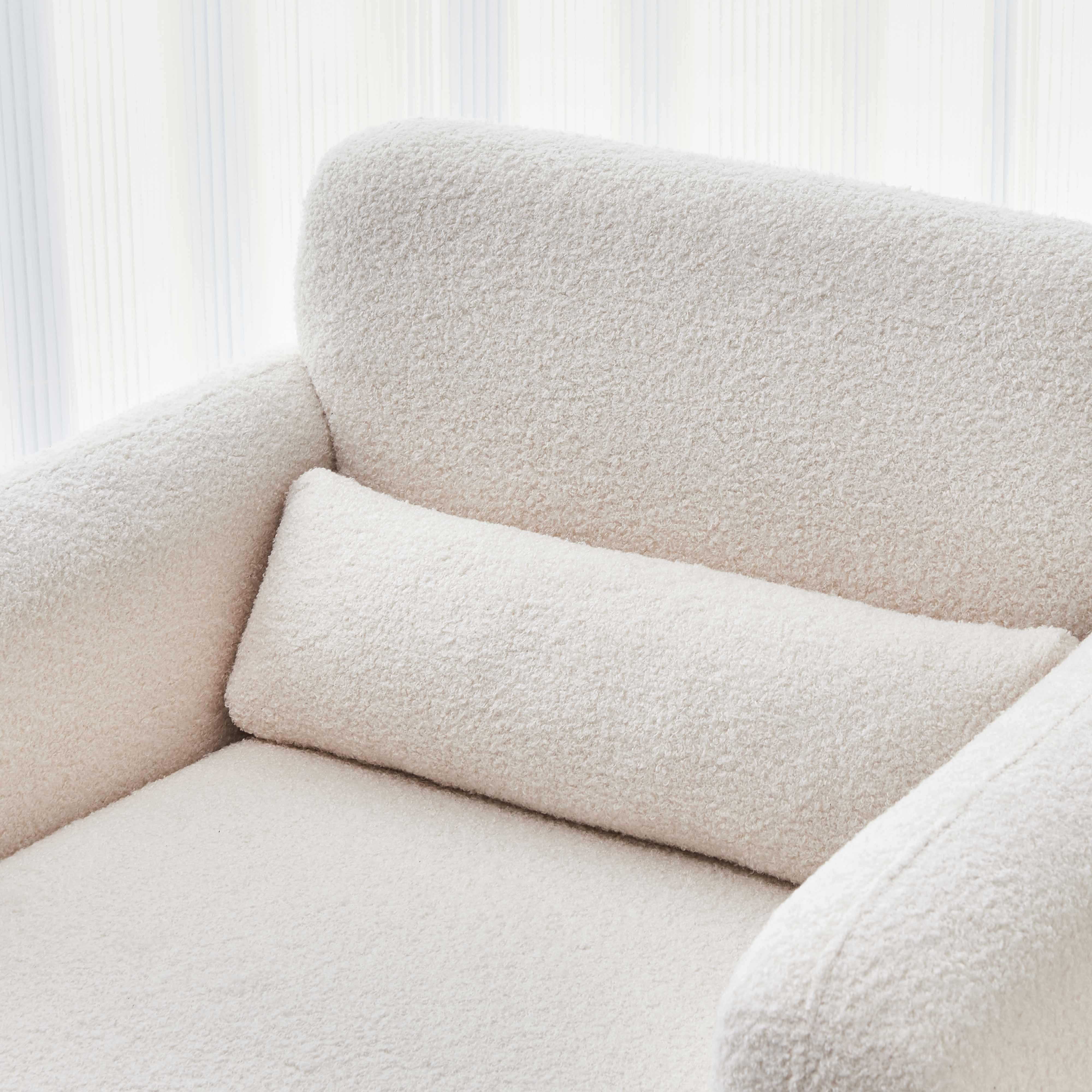 Hochelastische REDOM Lendenkissen mit beige (Lammwolle), Polsterstuhl Sessel, beweglichem Einzelsofa Sitze Loungesessel