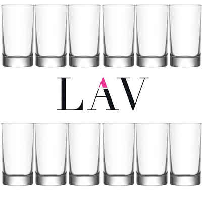 LAV Glas Wassergläser Set 12 teiliges Gläser Set Serie ADA Trinkglas 150 ml, Glas, Spülmaschinenfest